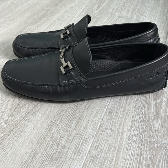 ECCO Men’s Hybrid Black Leather Moccasin Slip On Driving Loafer size EU 46 main image 5